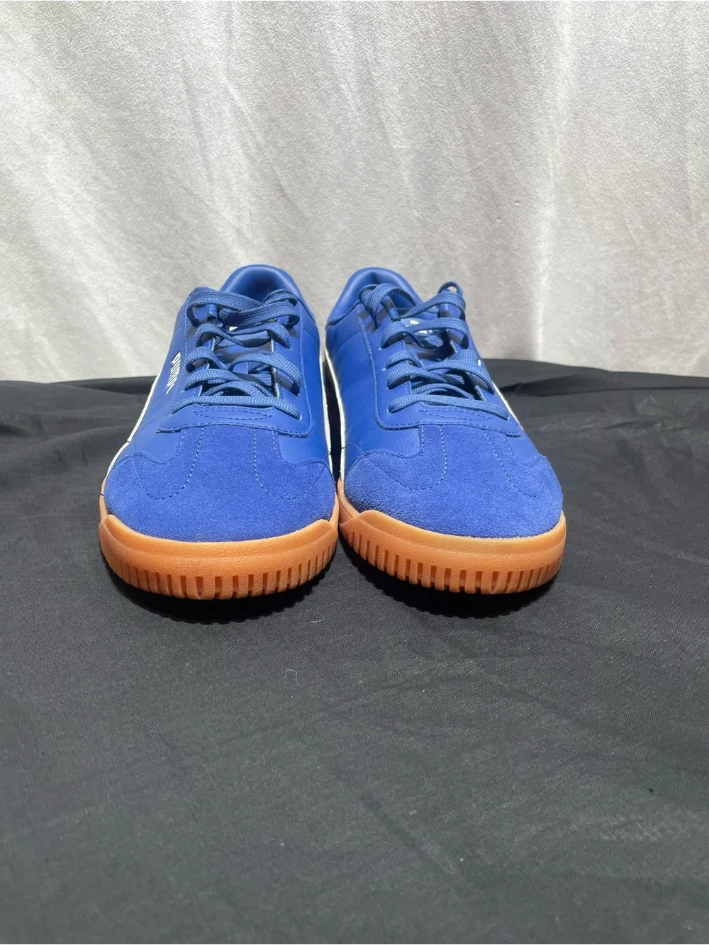 Puma 5v5 Men's Blue Sneakers with Yellow Stripe and Gum Sole